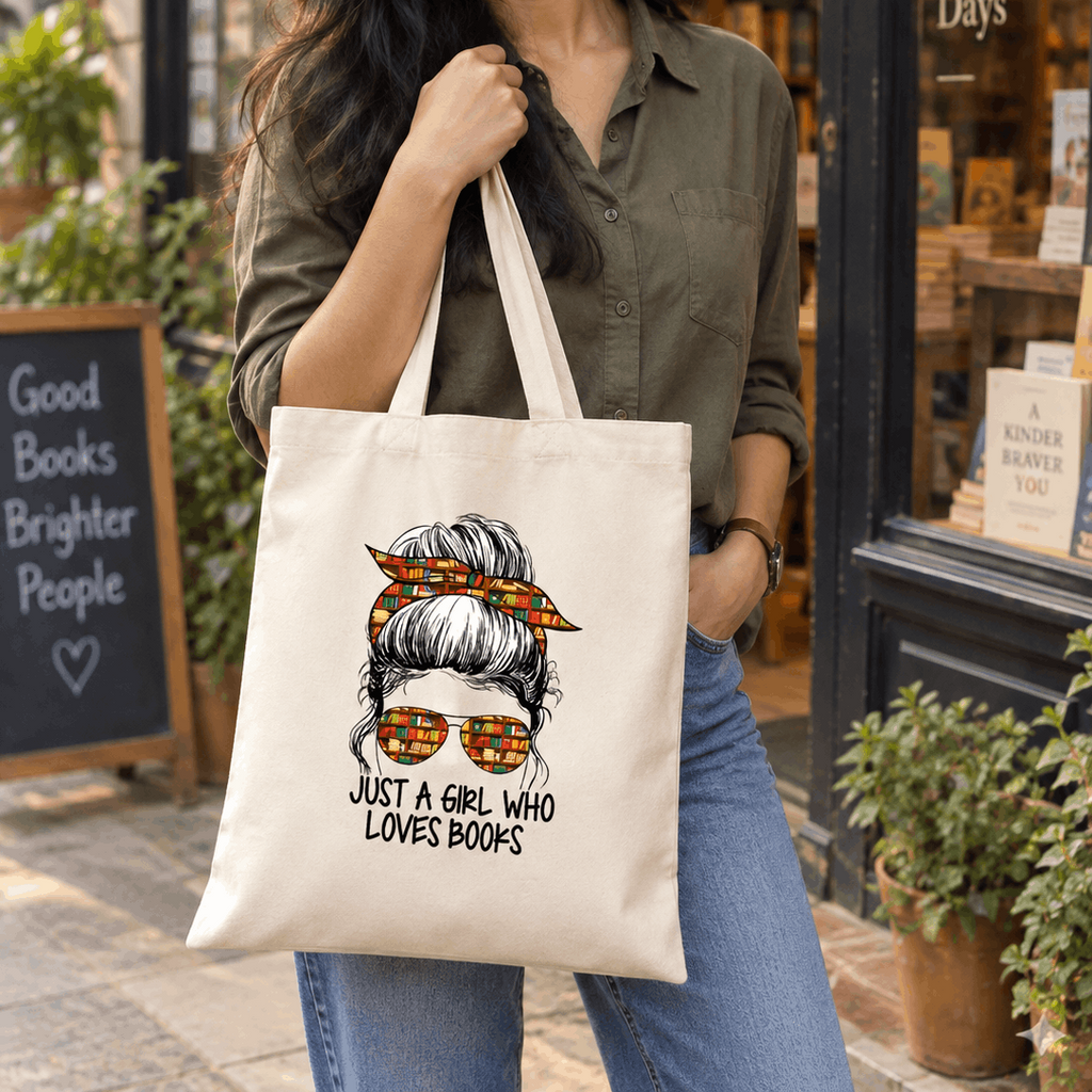 Just A Girl Who Loves Books Canvas Tote Bag