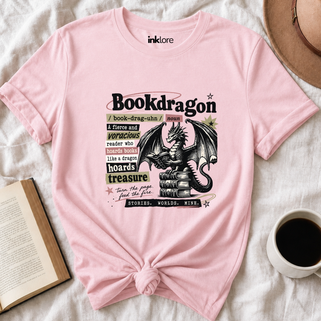 "Bookdragon Definition" T-Shirt | Fantasy Book Lover Graphic Tee & Bookish Reader Gift Secondary image