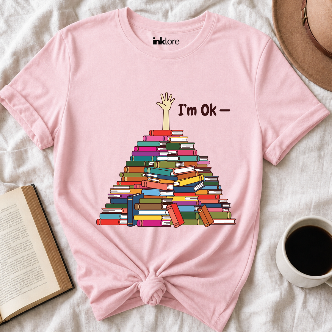 I'm OK Book Stack T Shirt