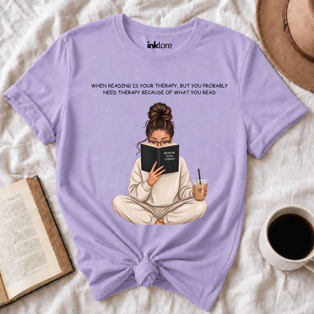 Reading Is My Therapy Graphic T-Shirt
