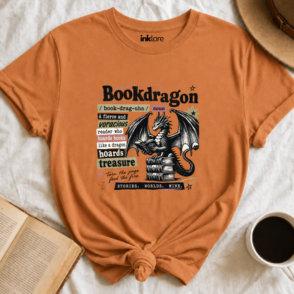 "Bookdragon Definition" T-Shirt | Fantasy Book Lover Graphic Tee & Bookish Reader Gift