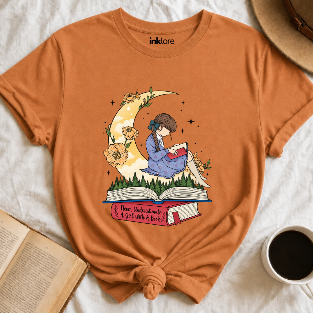 Never Underestimate A Girl With A Book T-Shirt