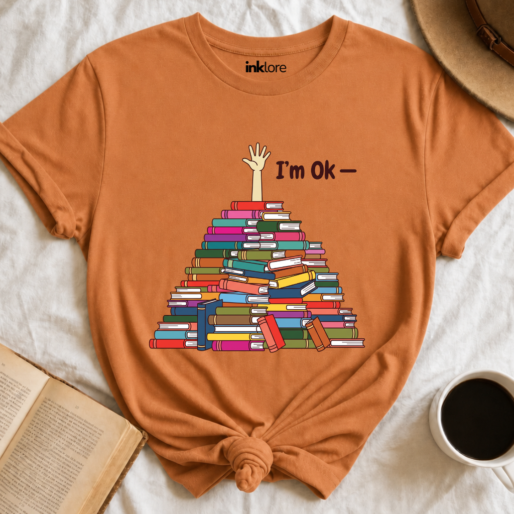 I'm OK Book Stack T Shirt