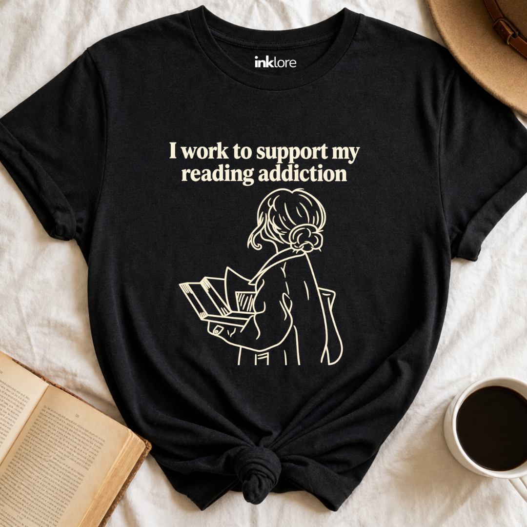 I Work To Support My Reading Addiction T-Shirt Main image