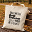 Book Enthusiast Nutrition Label Canvas Tote Bag