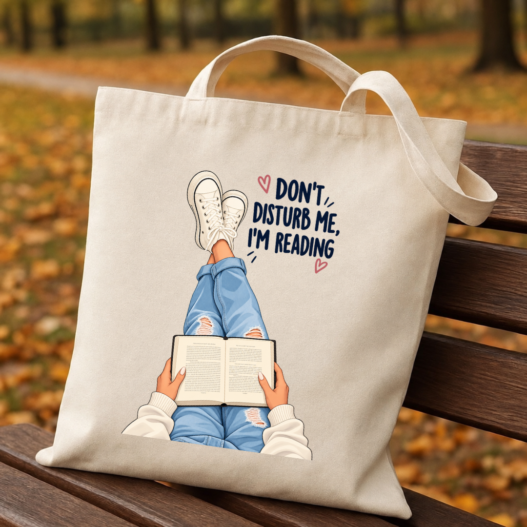 Don't Disturb Me I'm Reading Canvas Tote Bag Main image