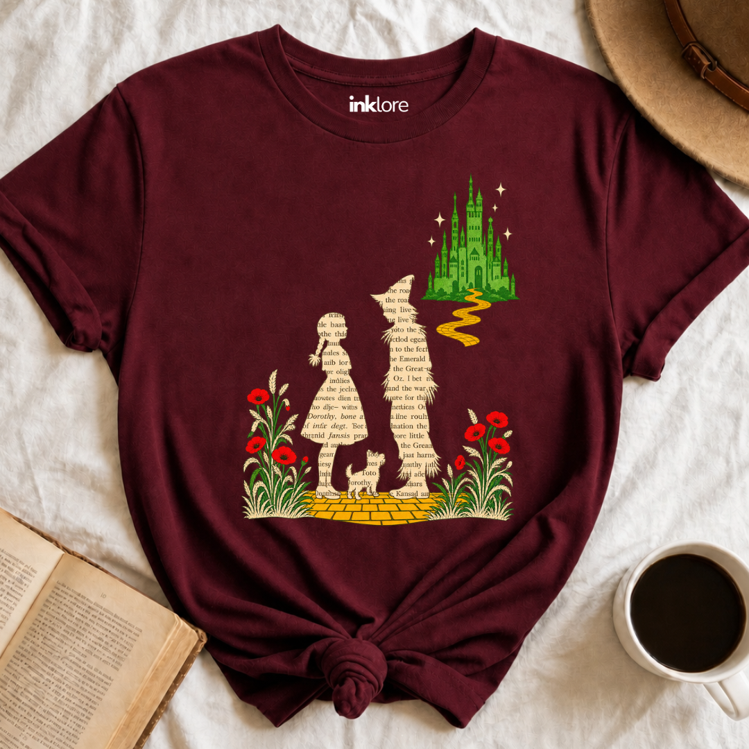 Wizard of Oz Book Page Silhouette T-Shirt