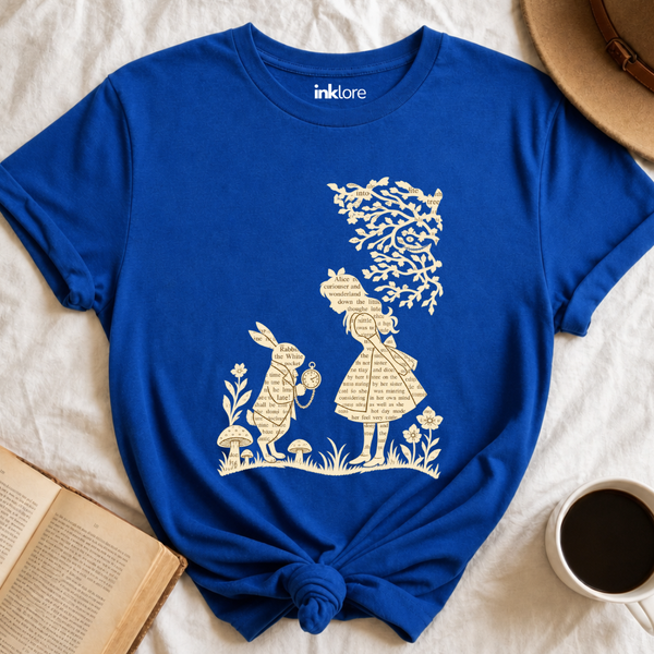 Alice In Wonderland Book Page Graphic T-Shirt