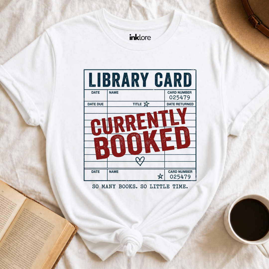 Currently Booked Library Card T Shirt Main image