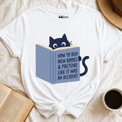 How To Buy New Books Black Cat T Shirt