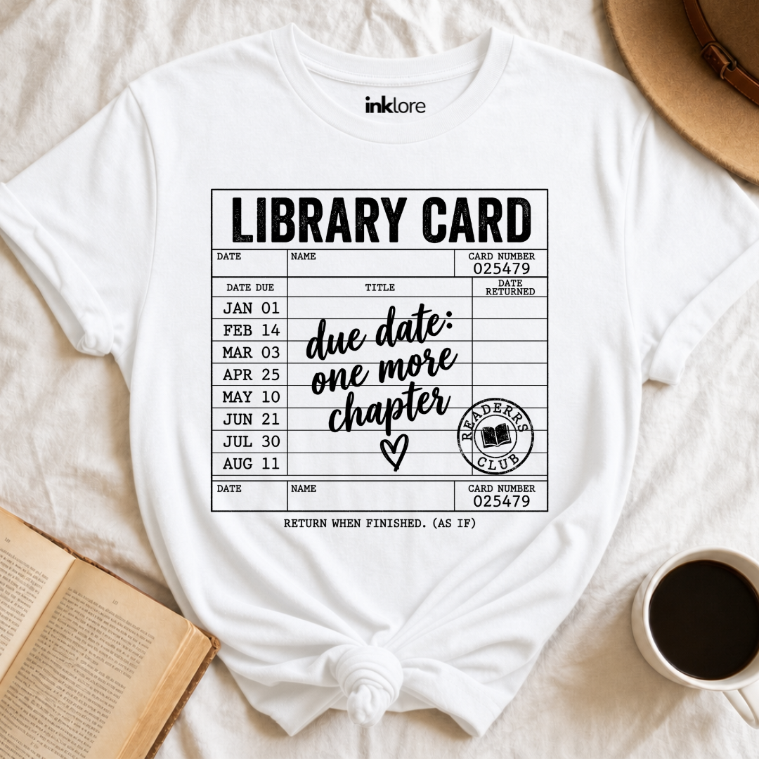 Due Date One More Chapter Library Card T Shirt Main image