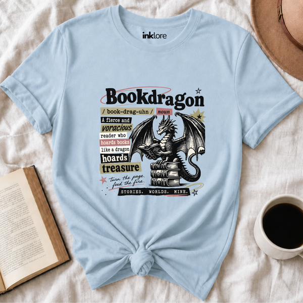 "Bookdragon Definition" T-Shirt | Fantasy Book Lover Graphic Tee & Bookish Reader Gift