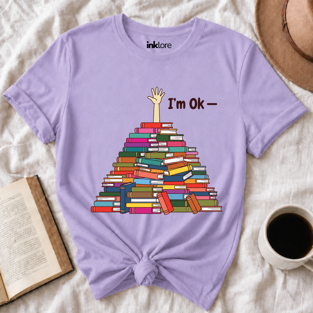 I'm OK Book Stack T Shirt