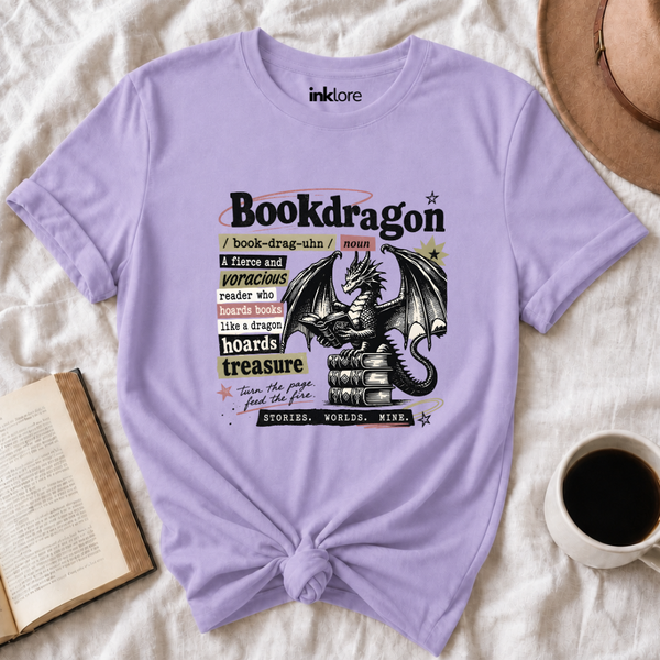 "Bookdragon Definition" T-Shirt | Fantasy Book Lover Graphic Tee & Bookish Reader Gift